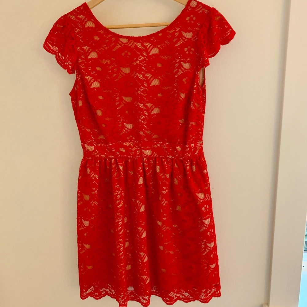 FOREVER 21 red lace dress NWOT